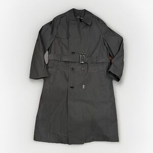 Defense Logistics Agency Garrison Army Trench Coat All Weather Mens 40R Black